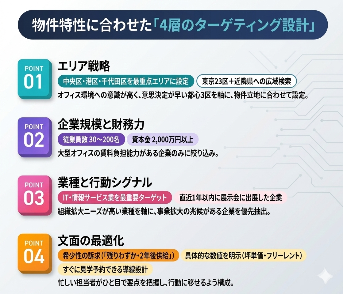 物件特性に合わせた「4層のターゲティング設定」