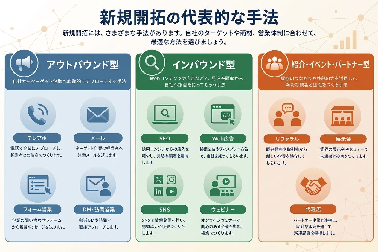 新規開拓の代表的な手法