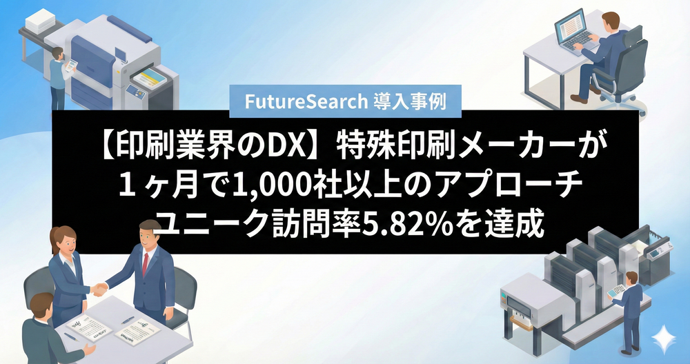 【印刷業×新規開拓成功事例】印刷業界の「御用聞き営業」を脱却！ユニーク訪問率5.82%、特殊印刷会社が3年で累計4万件のアプローチを実現